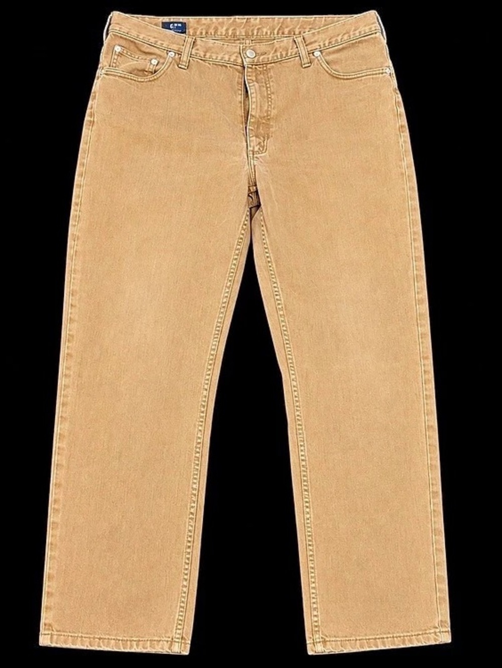 Lands' End Square Rigger Jeans Men's Straight Waist 33 Brown Cotton